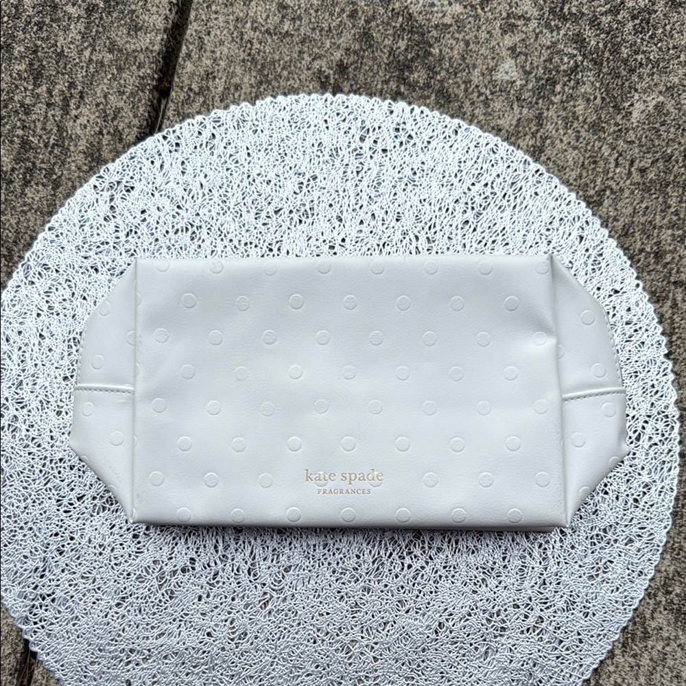 Kate Spade White Polka Dot makeup bag